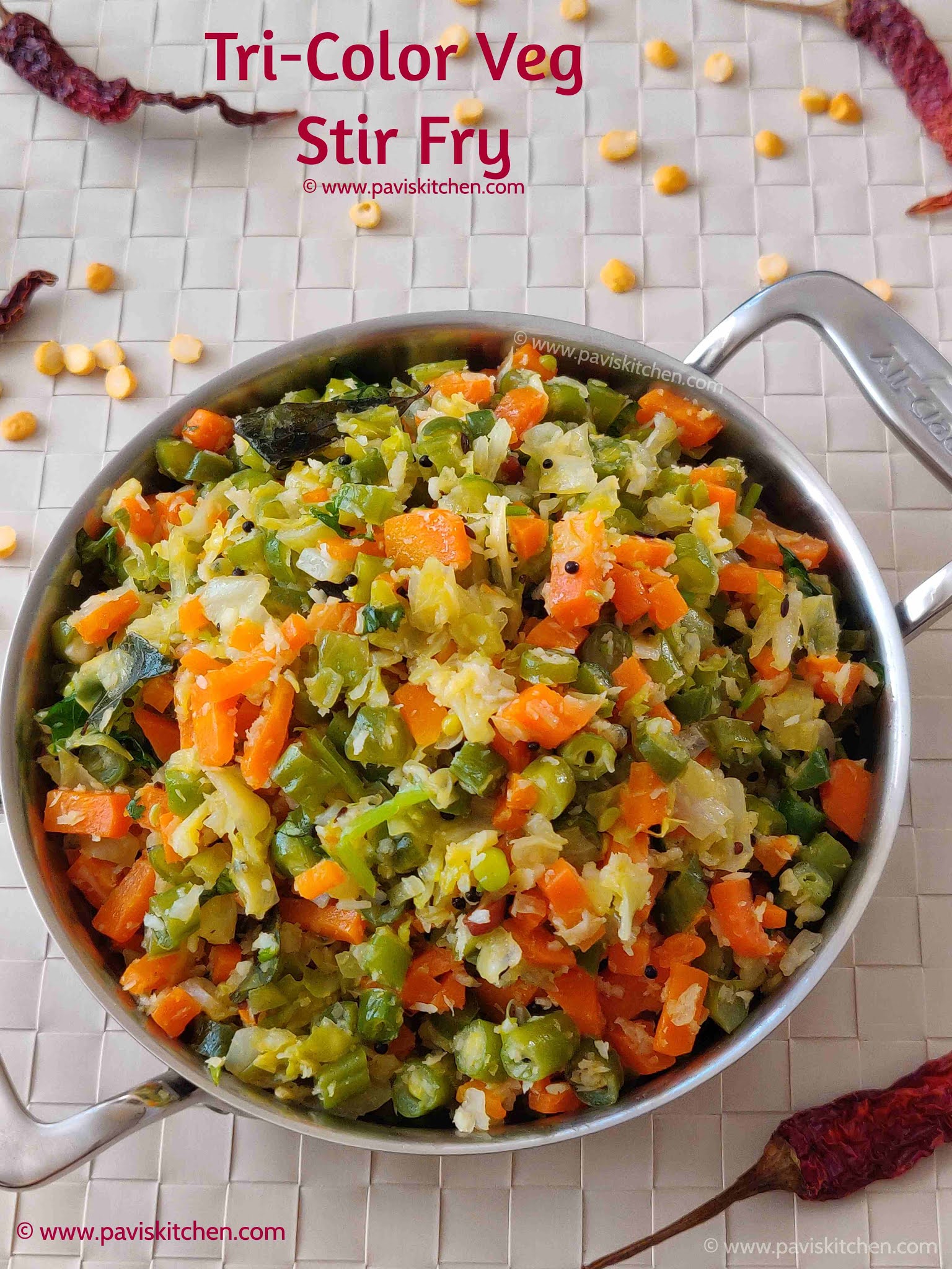 Tricolor poriyal Carrot beans cabbage poriyal recipe kalyana veetu
