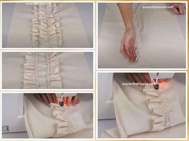 خطوات خياطة وسادة الكشكشة - sewing Pillow Ruffles