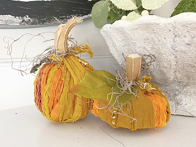 two rag pumpkins