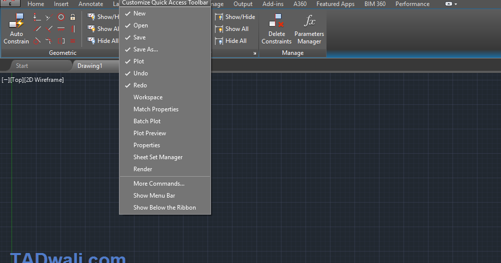 Tutorial AD wali Menampilkan AutoCAD Menu Bar Pada 3D Workspace