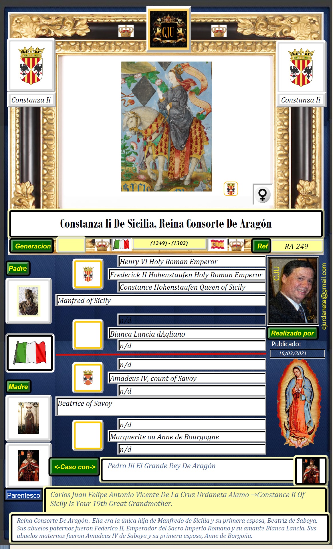 FAMILIA Y SUS PARIENTES GENEALOGIA GENEALOGY Constanza Ii