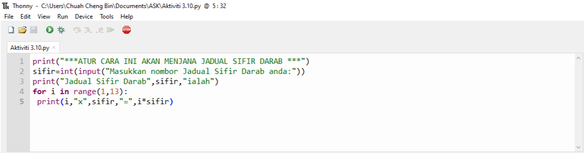 ASK Tingkatan 2 Aktiviti 3.10 (buku teks m/s149)