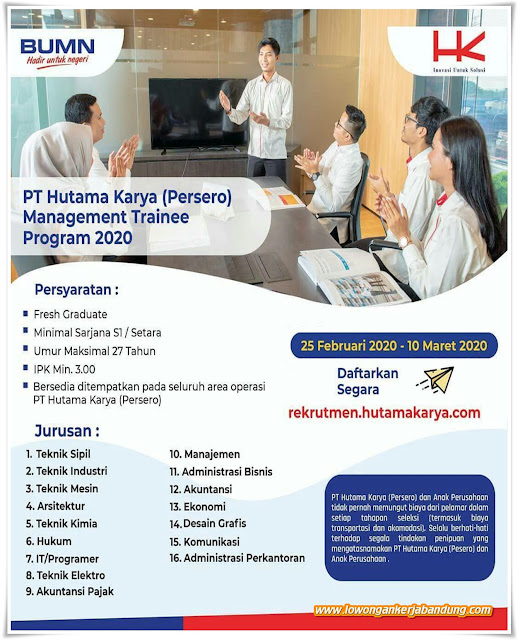 Lowongan Kerja Bandung Karyawan PT. Hukama Karya Lowongan Kerja Bandung Karyawan PT. Hukama Karya