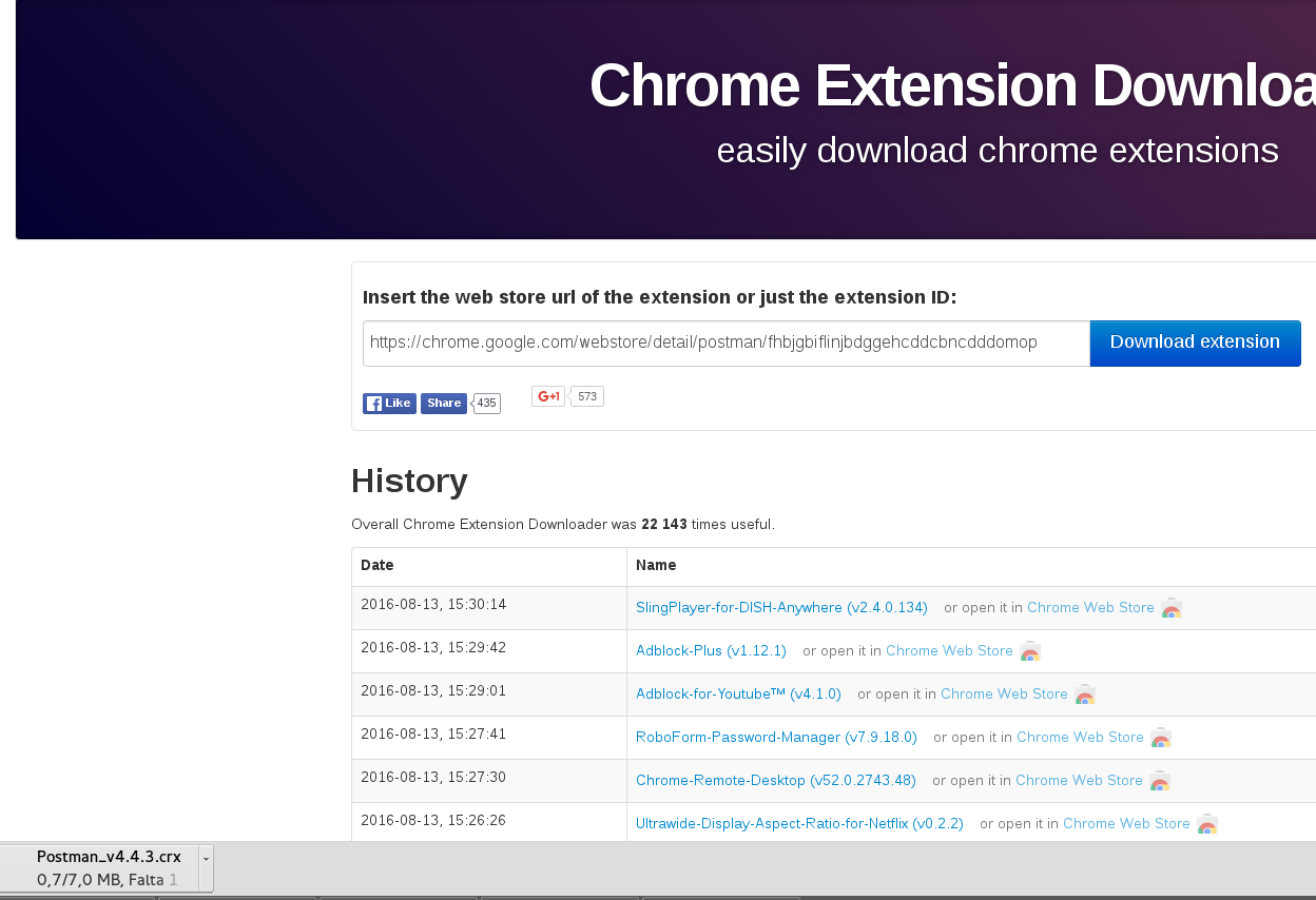 postman extension chrome