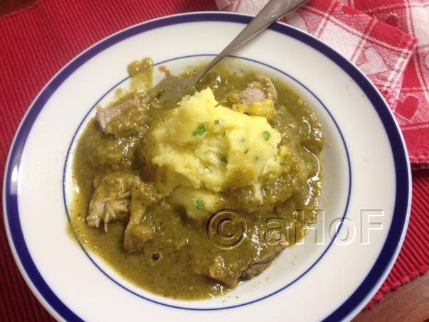 Pork, Shoulder cut, Green Sauce, Polenta