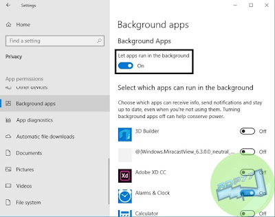 Cara Mematikan Background Apps Windows 10
