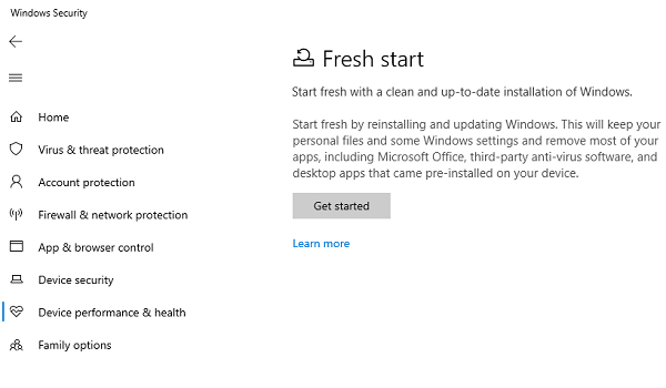 Windows 10 Fresh Start vs. Reset เทียบกับ Refresh vs. Clean install