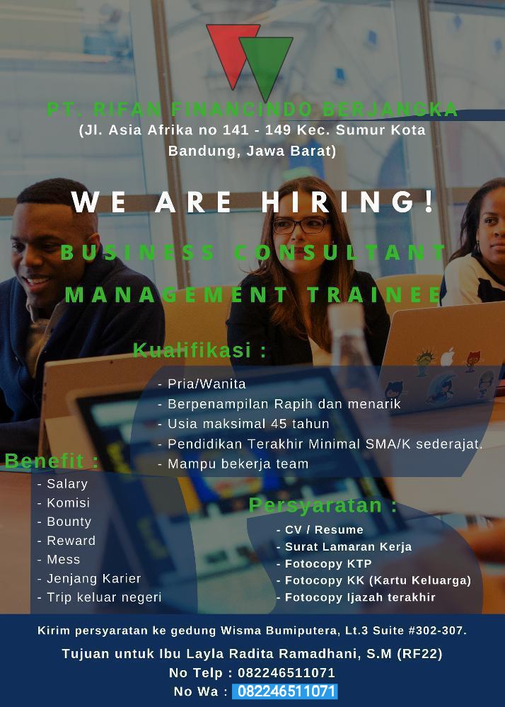 Gambar Lowongan Kerja PT. Rifan Financindo Berjangka Bandung Agustus 2020