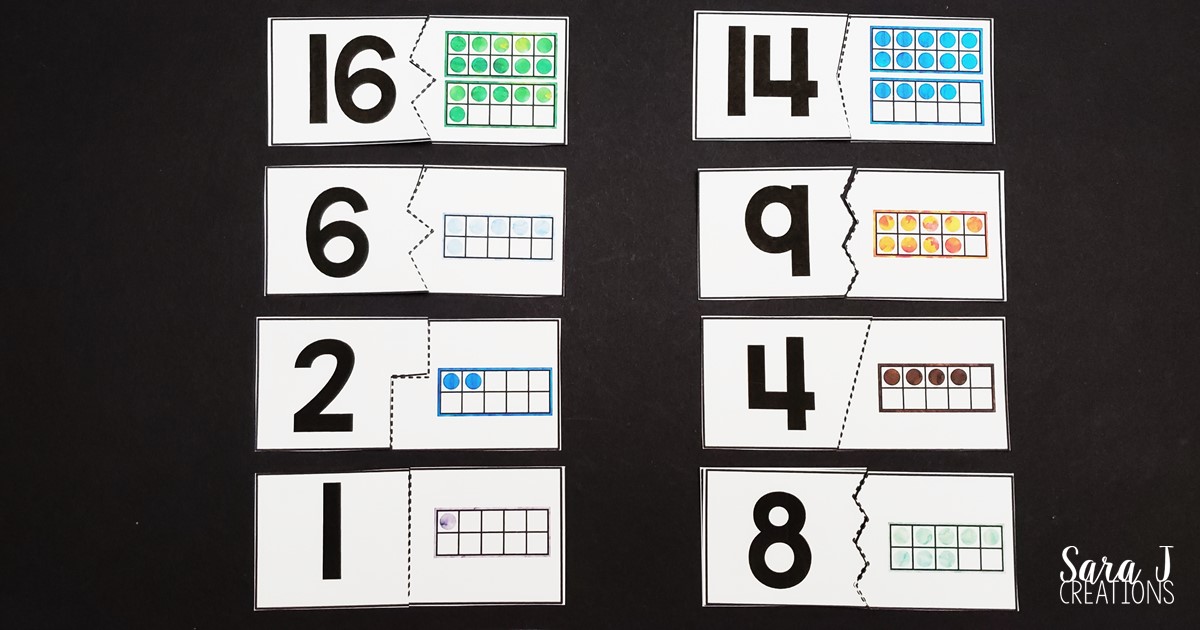 Ten Frame Counting Puzzles Sara J Creations