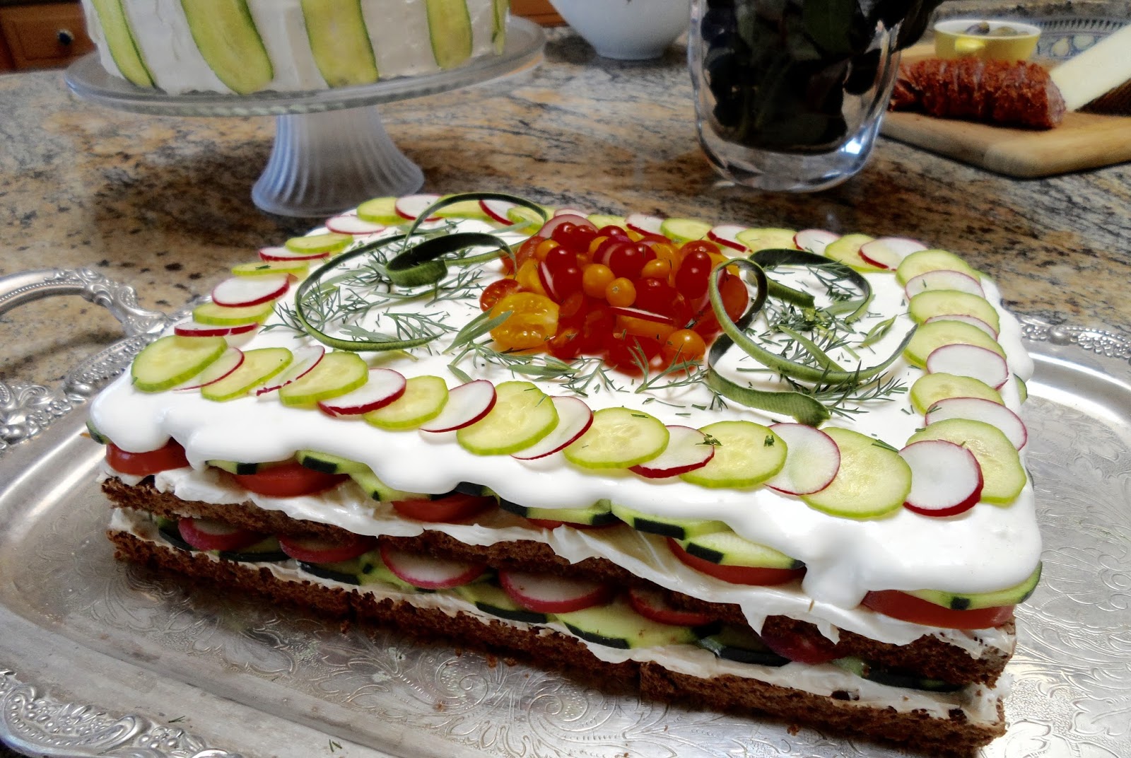Vegetable Napoleon Sandwich