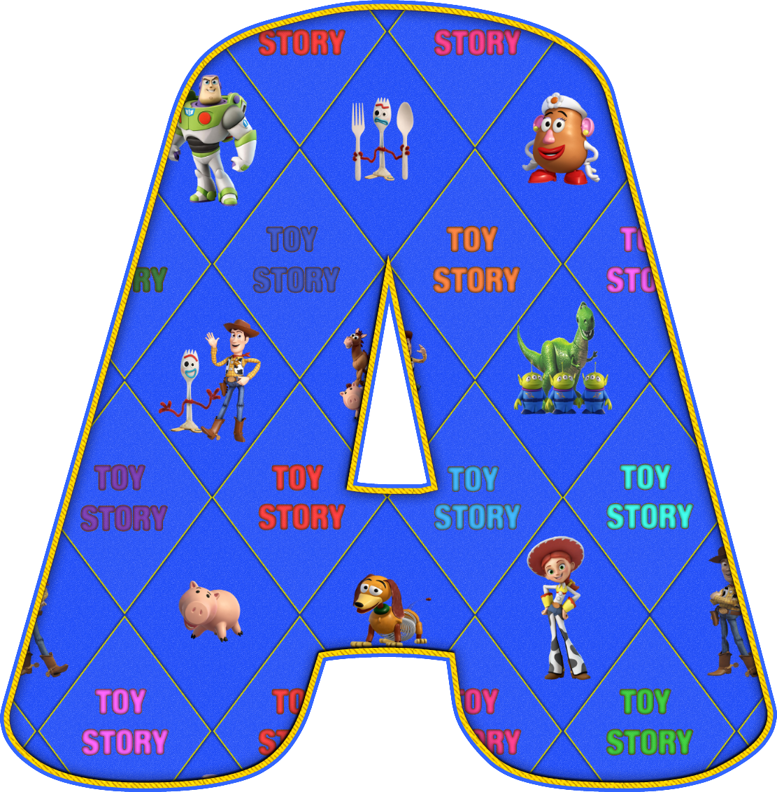 Alfabeto Decorativo Alfabeto Toy Story 6 PNG Letras Maiúsculas