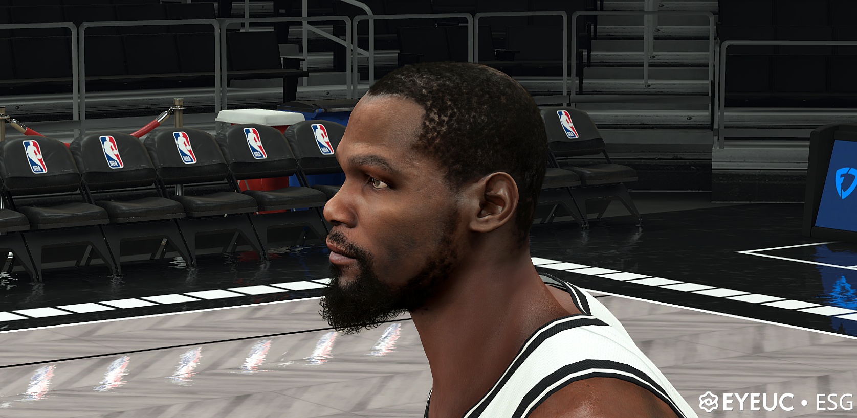 NBA 2K22 Kevin Durant Cyberface (Current Look With Bald Spot) by ESG