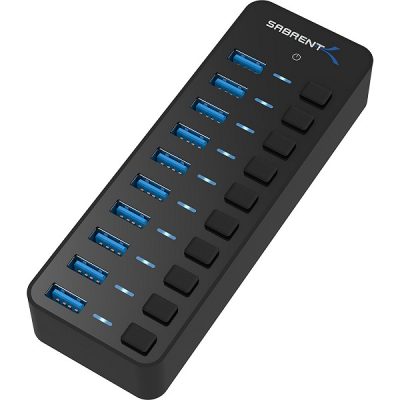 Concentrador Sabrent USB 3.0 de 10 puertos