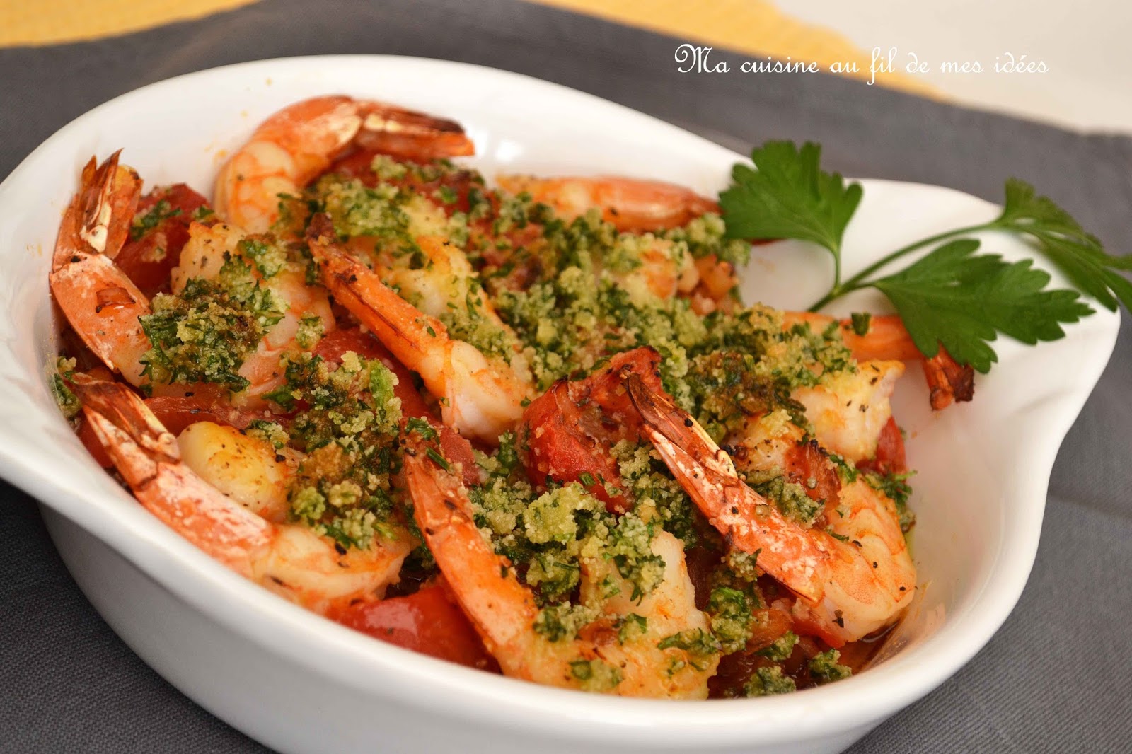 Ma cuisine au fil de mes idées... Cassolettes de scampis aux tomates