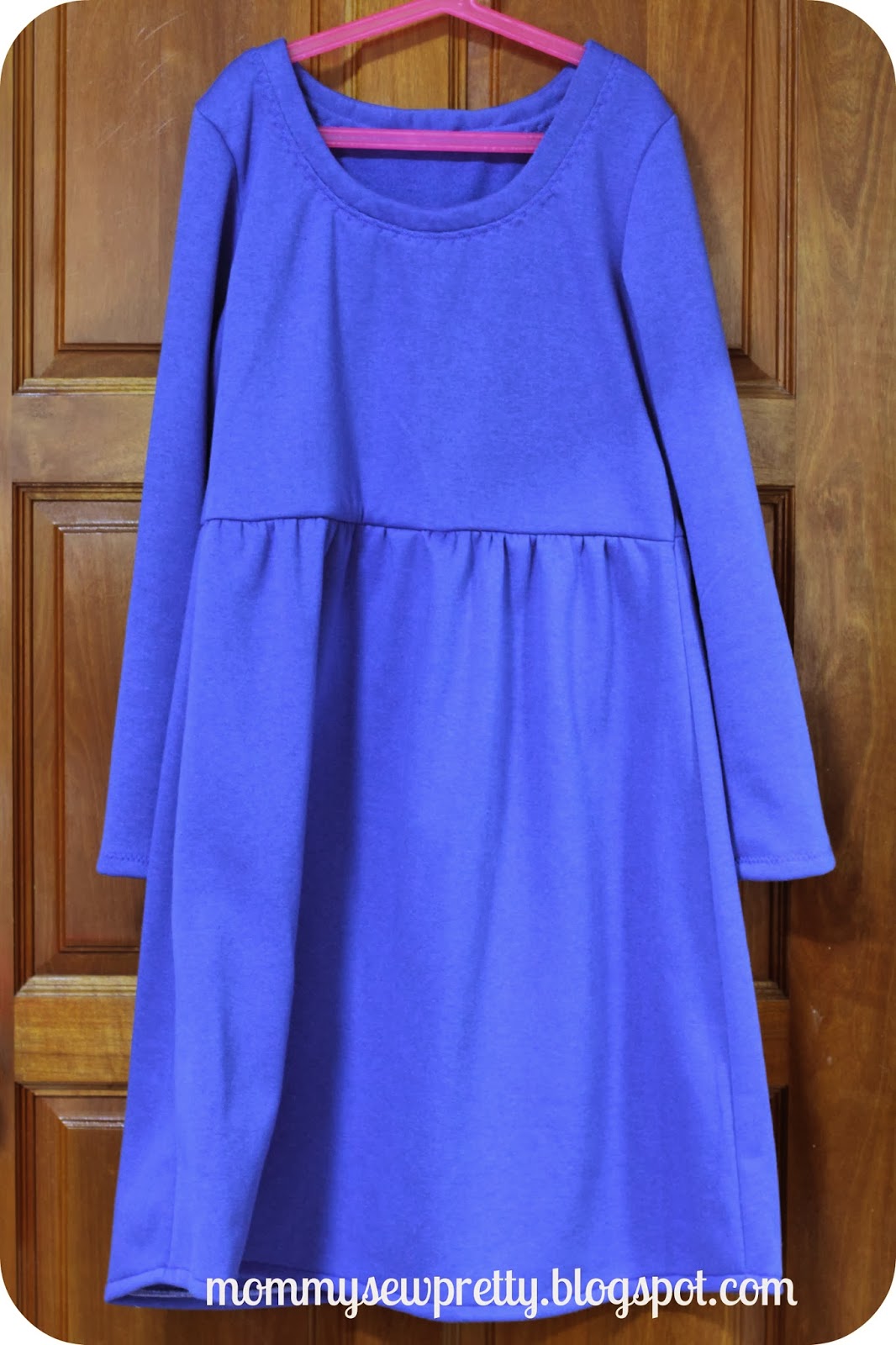 mommy sew pretty Blue fleece dress