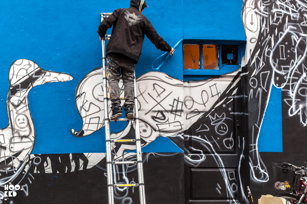 Fanakapan, Street Art Mural on Hanbury Street, London. Photo ©Hookedblog / Mark Rigney Fanakapan, Street Art Mural on Hanbury Street, London. Photo ©Hookedblog / Mark Rigney