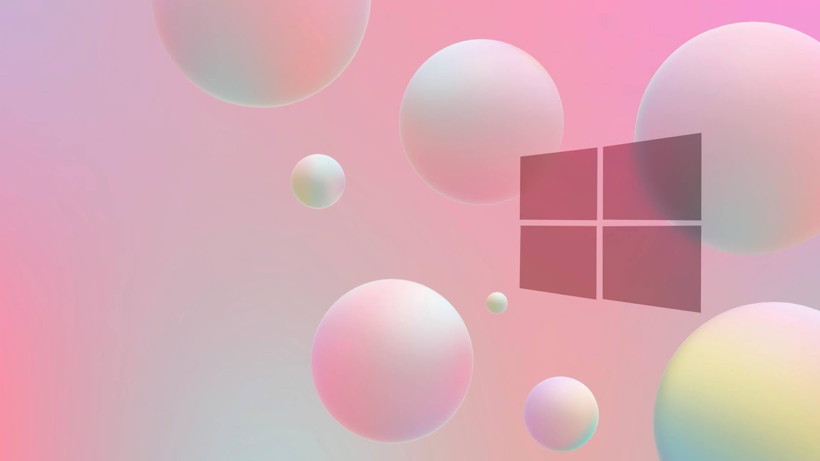 Windows 10 Pink Bubbles Hd Wallpaper