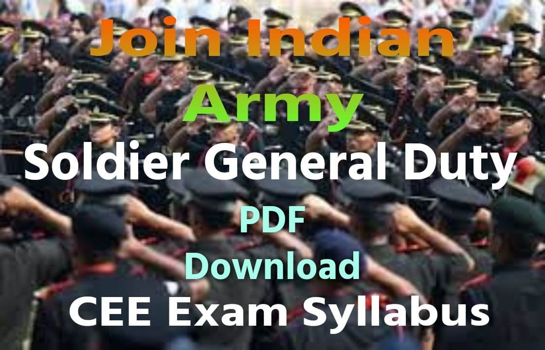 Join Indian Army Soldier General Duty Exam Syllabus