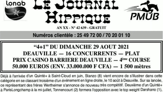 programme quinté Pronostic dimanche 29/08/2021 programme quinté Pronostic dimanche 29/08/2021