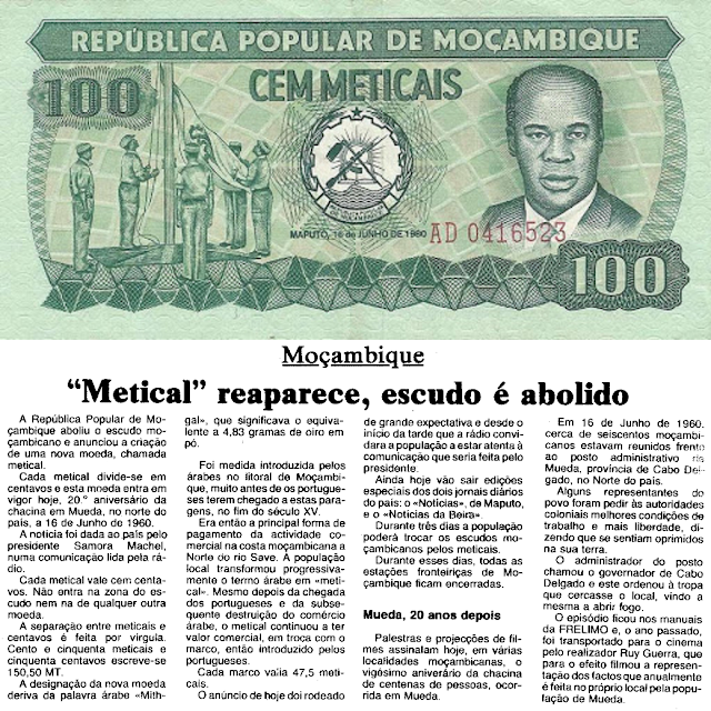 Herdeiro de Aécio A INTRODUÇÃO DO METICAL EM MOÇAMBIQUE