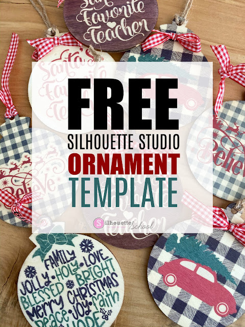 free silhouette designs, freebie friday, free studio files, wood ornaments, ornament template
