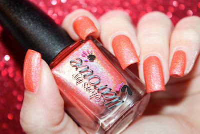 Swatch of the nail polish "Nice Melons" fom CBL