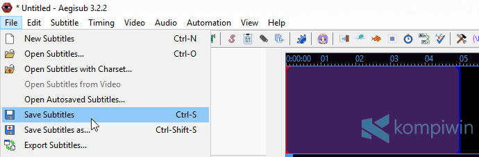 menyimpan subtitle