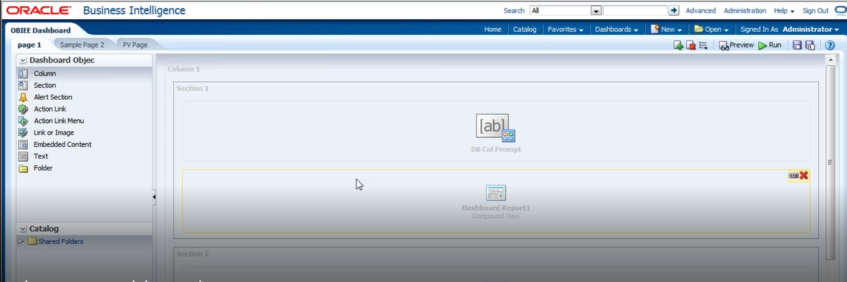 OBIEE: Dashboard Objects