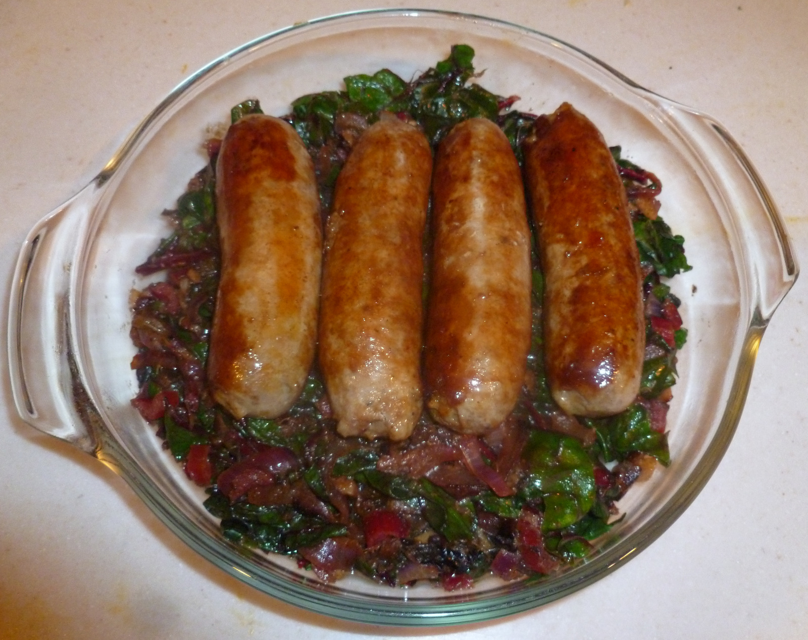 Fooding Around With The Kilted Cook Rhubarb, Swiss Chard & Sausage