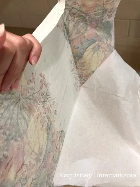 Cleaning up edges of decoupaged napkin on glass