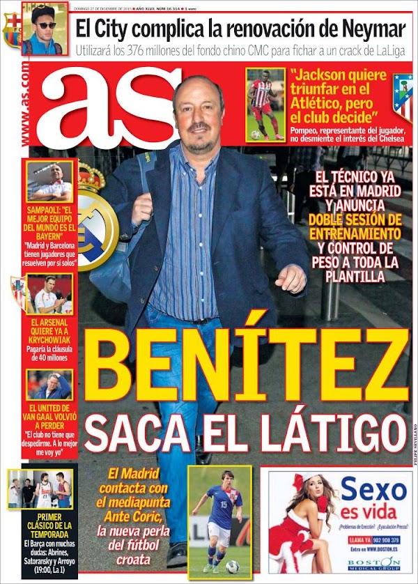 Real Madrid, AS: "Benítez saca el látigo"