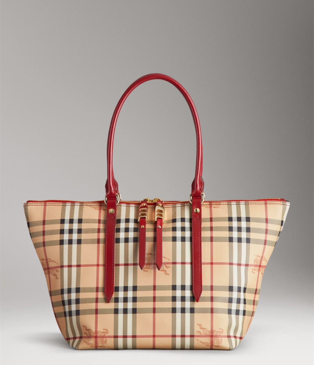 Neo LUXuries BURBERRY Haymarket Check Tote with Oversized Zippers