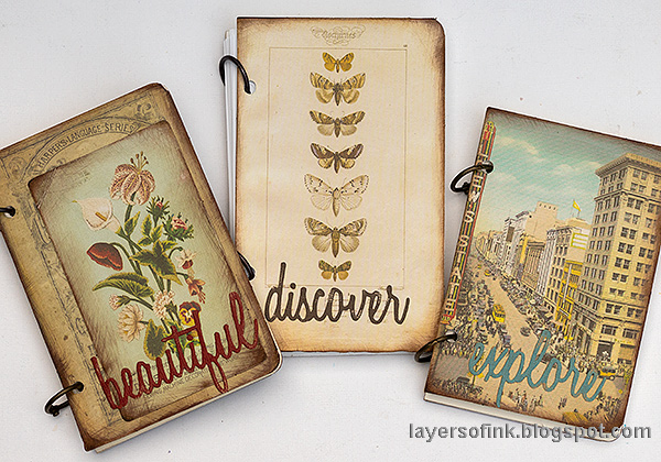 Layers of ink - Quick DIY Notebooks Tutorial by Anna-Karin Evaldsson.