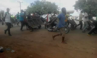 Photos: Large number of wheelbarrow pushers storm APC campaign rally in Gboko, Benue State