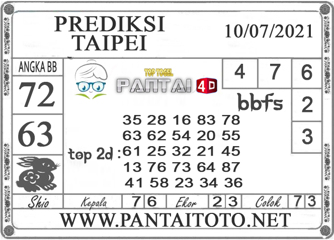 PREDIKSI TOGEL TAIPEI PANTAI4D 10 JULI 2021 PREDIKSI TOGEL TAIPEI PANTAI4D 10 JULI 2021