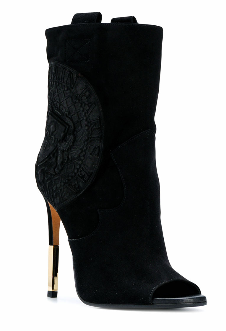 MUST HAVE: BALMAIN heeled crest ankle boots