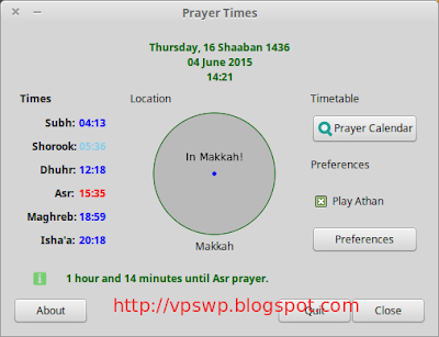 Minbar Prayer Time - software aplikasi azan Linux Minbar Prayer Time - software aplikasi azan Linux