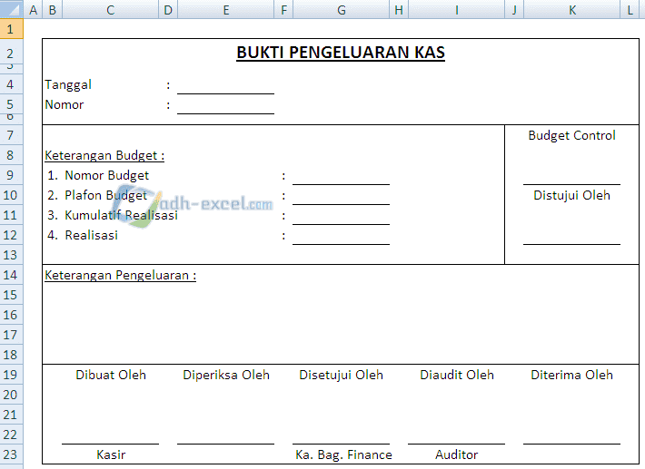 Contoh Form Kasbon Excel MasNurul