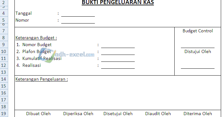 Fungsi Dan Contoh Form Bukti Pengeluaran Kas Di Excel Adhe Pradiptha