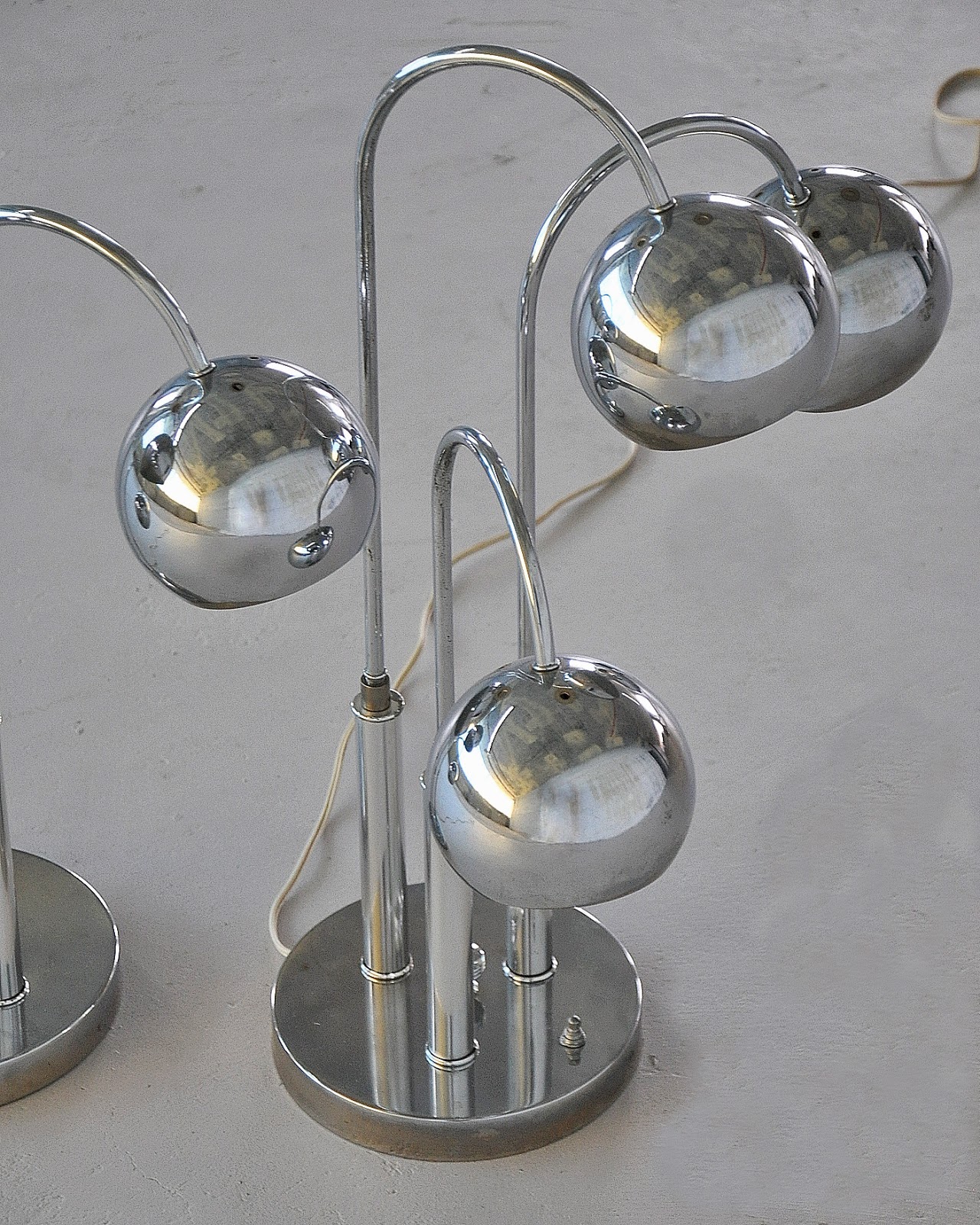 SELECT MODERN Pair of Chrome Eyeball Lamps