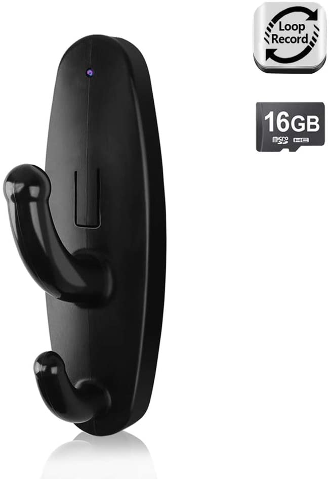 WISEUP 16GB Wall Mounted Hidden Camera Hook Coat Hanger Mini Video