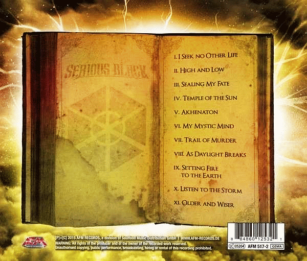 SERIOUS BLACK - As Daylight Breaks (2015) back cover