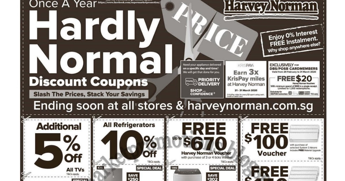 Harvey Norman Discount Coupons 28 March 2020 Supermarket Promotions