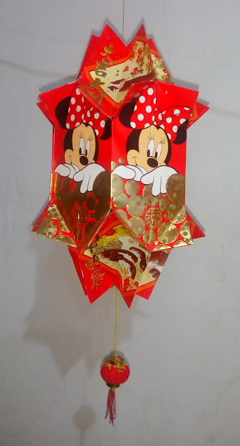 Lampion Kertas Angpao Mickey Mouse dibuat Bentuk Tabung