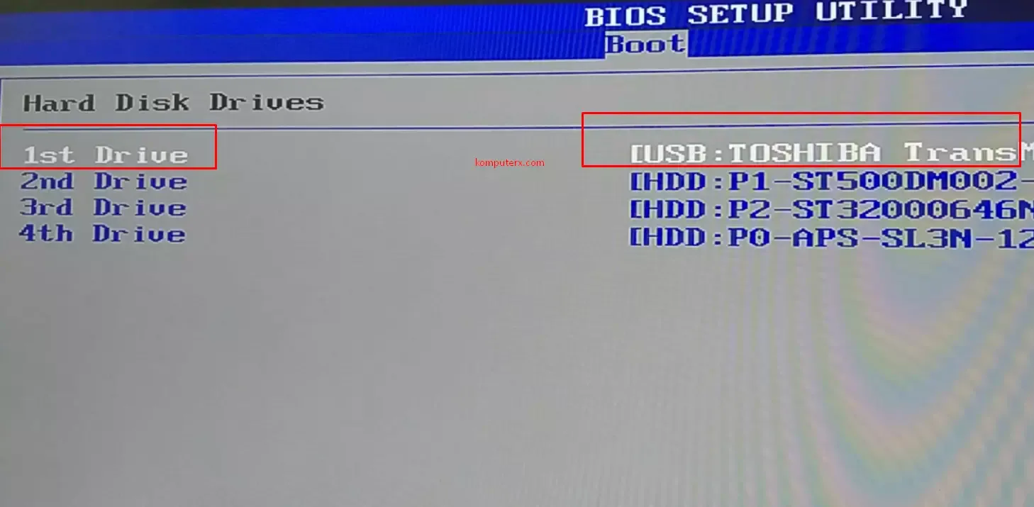 mengatur bios untuk boot komputer