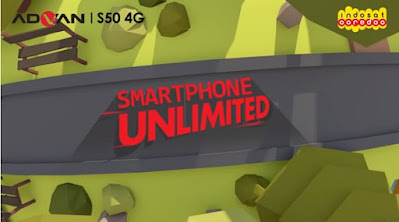 Smartphone Unlimited Advan s50 4G, Bebas youtube dan sosmed satu tahun
