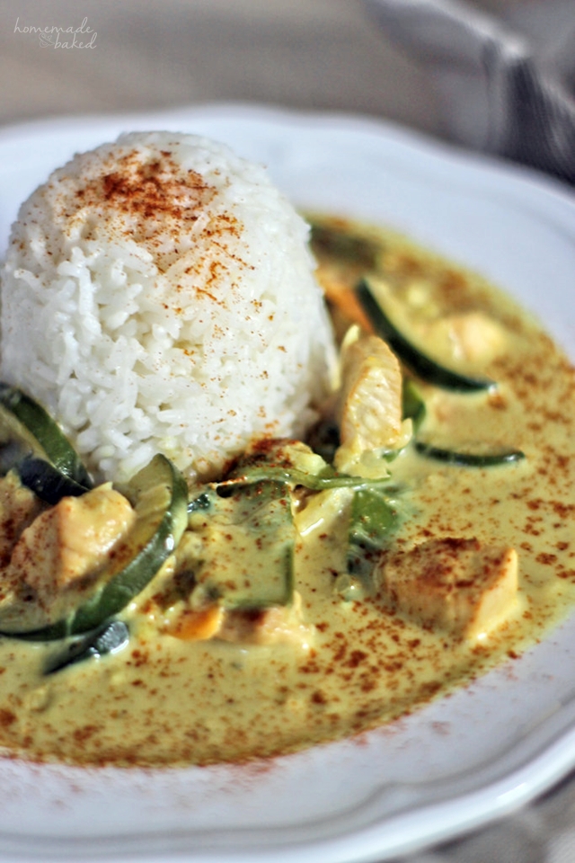 {Rezept} Erdnuss-Kokos-Curry mit Hähnchen und Reis | homemade and baked ...