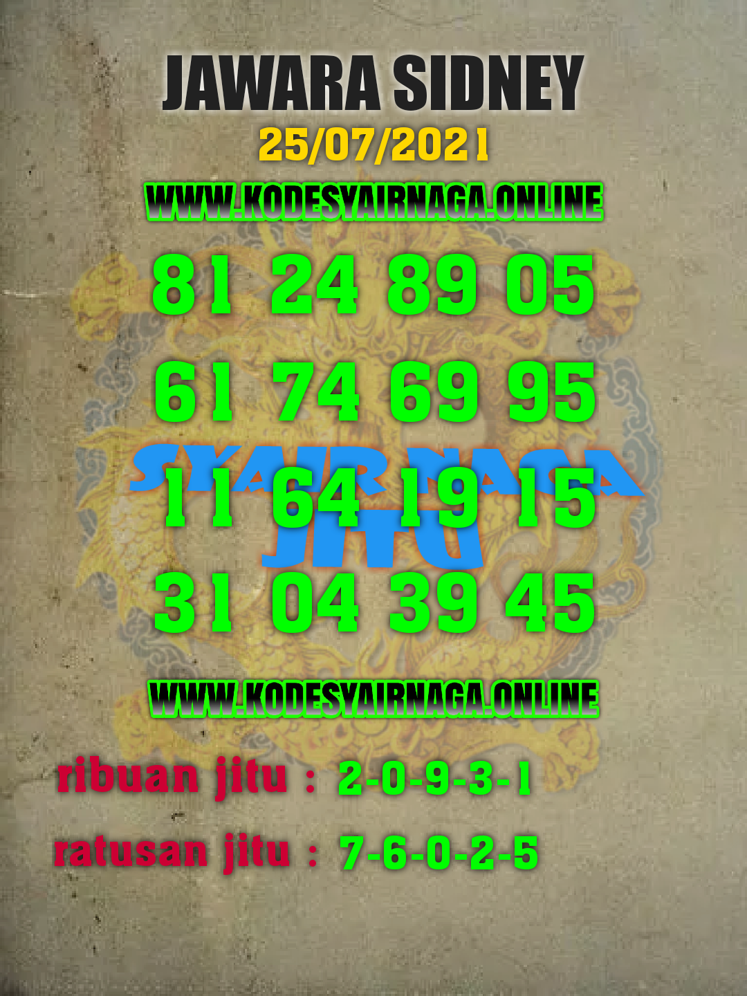 Kode Syair Sdy SEMUA SYAIR