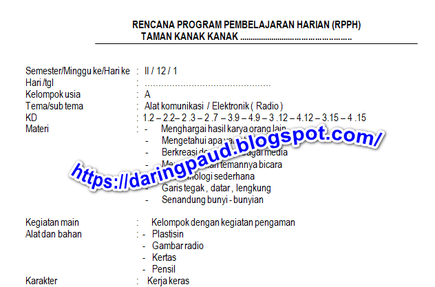 Contoh Rppm Dan Rpph Tema Alat Komunikasi Jejak Belajar