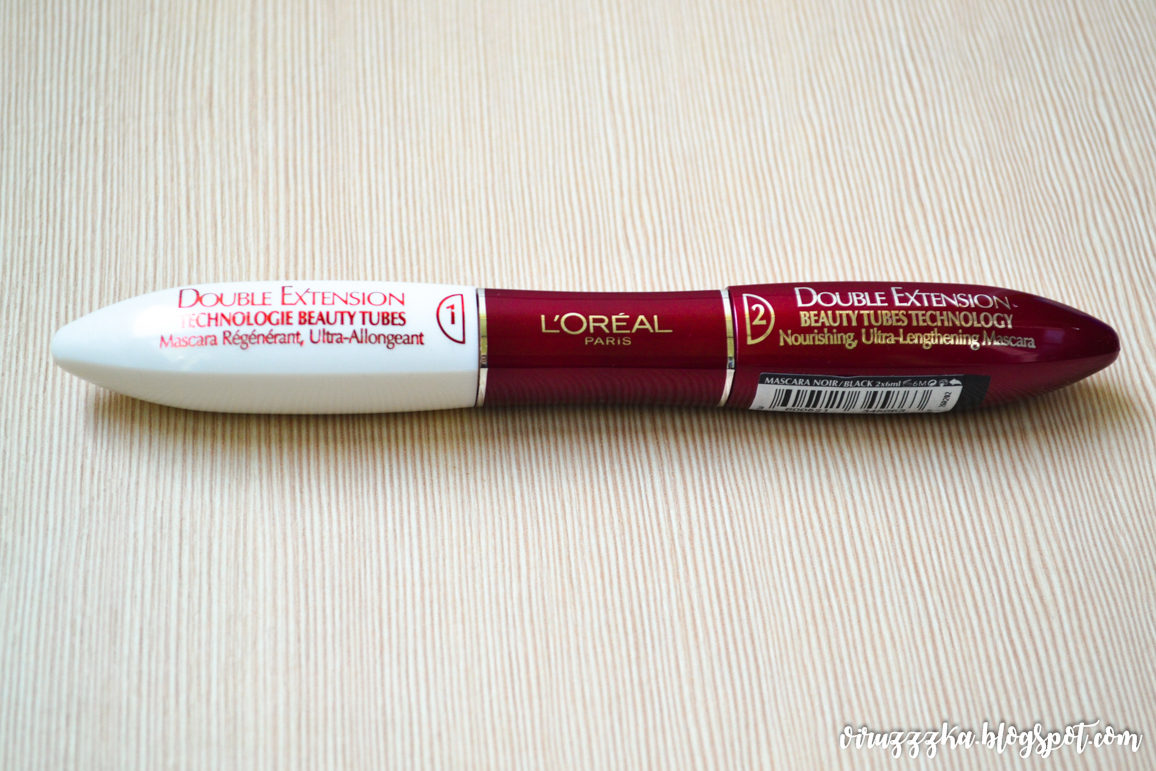 Loreal Paris Double Extension Beauty Tubes Technology Nourishing Ultra-Lengthening Mascara Black Review & Swatches